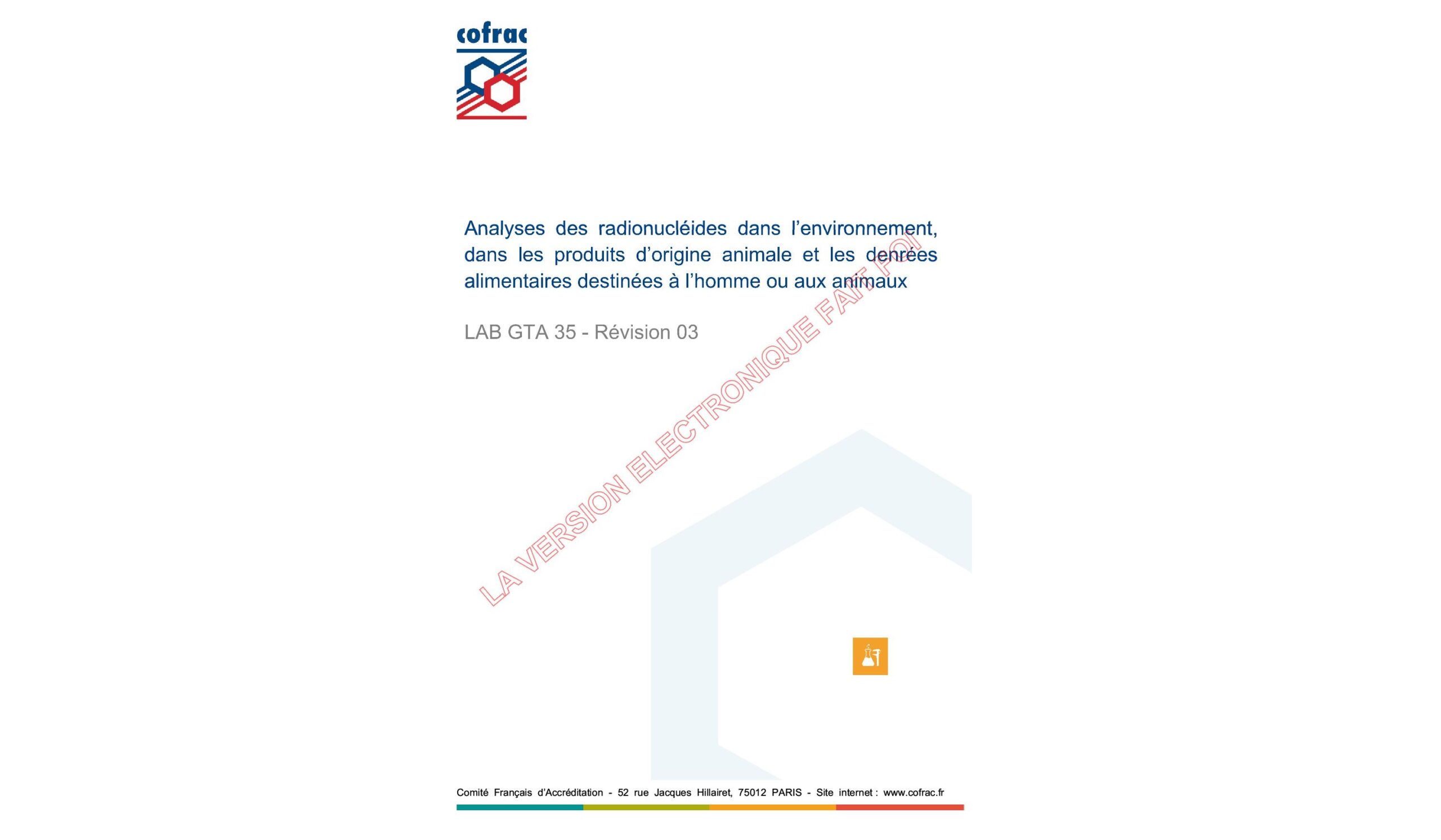 Nouveauté pour l’analyse des radionucléides : la révision 3 du LAB GTA 35